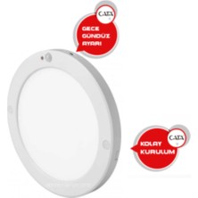 Cata 6400K 20W Ultra Slim Sensörlü Gece-Gündüz Ayarlı Tavan Armatürü Alüminyum 9247
