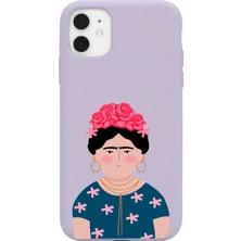 Spoyi Iphone 11 Frida Kahlo Portre Tasarımlı Lila Lansman Telefon Kılıfı
