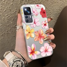 Ucuc Xiaomi Mi 12T/12T Pro Uyumlu Sert Akrilik Arka Silikon Kenar Lens Koruma Şık Baskı Kılıf