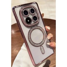 Nezih Case Redmi Note 15 Pro Plus 5g Uyumlu Taşlı Magsafe Şarj Özellikli Kamera Korumalı Simli Kılıf