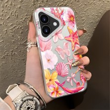 Ucuc iPhone 17 Uyumlu Sert Akrilik Arka Silikon Kenar Lens Koruma Şık Baskı Kılıf