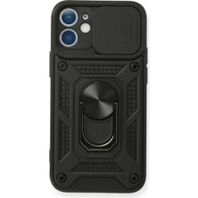 Techora Sale Mey Ithalat®  iPhone 11 Kılıf Pars Lens Yüzüklü Silikon - Siyah