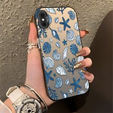 Ucuc iPhone X/xs Uyumlu Sert Akrilik Arka Silikon Kenar Lens Koruma Şık Baskı Kılıf