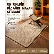Miabella Home Seccade Diz Ağrıtmayan Kadife Kaymaz Taban Kabartmalı, Işlemeli, Özel Yumuşak Taban %100 Pamuk