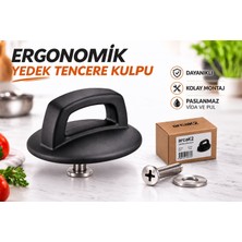 Arcak2 Tencere Cam Kapak Kulp u ve Paslanmaz Vidasıyla Beraber (1Adet)