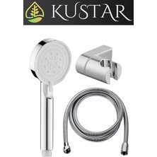 Empressco Kustar 5 Fonksiyonlu Yüksek Basınçlı Tasarruflu Tazyikli Duş Seti Duş Başlığı L Askı Örgülü Hortum - Fiyatı, Yorumları