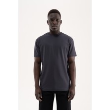 Machinist Erkek Stylish Basic Oversize Modal Tişört Antrasit