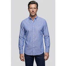 Bisse Mavi Regular Fit Cepsiz Koyu Bisse Studio Uzun Yaka Gömlek BSGMKTN26333_36