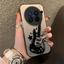 Ucuc Vivo X200 Pro Uyumlu Sert Akrilik Arka Silikon Kenar Lens Koruma Şık Baskı Kılıf