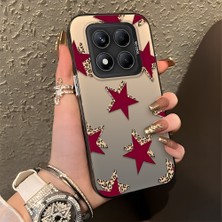 Ucuc Xiaomi Redmi Note 14 Pro 4g/5g Uyumlu Sert Akrilik Arka Silikon Kenar Lens Koruma Şık Baskı Kılıf