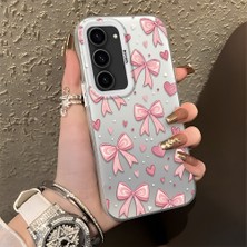 Ucuc Samsung Galaxy S23 Uyumlu Sert Akrilik Arka Silikon Kenar Lens Koruma Şık Baskı Kılıf