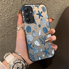 Ucuc Samsung Galaxy A34 Uyumlu Sert Akrilik Arka Silikon Kenar Lens Koruma Şık Baskı Kılıf