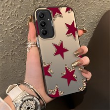 Ucuc Samsung Galaxy A25 Uyumlu Sert Akrilik Arka Silikon Kenar Lens Koruma Şık Baskı Kılıf