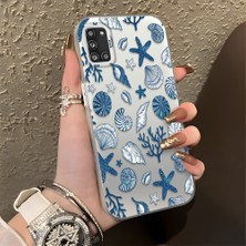 Ucuc Samsung Galaxy A31 Uyumlu Sert Akrilik Arka Silikon Kenar Lens Koruma Şık Baskı Kılıf