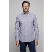 Bisse Regular Fit Cepsiz Indigo Bisse Studio Uzun Yaka Gömlek BSGMKTN26333_12