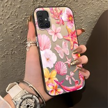 Ucuc Samsung Galaxy A51 4g Uyumlu Sert Akrilik Arka Silikon Kenar Lens Koruma Şık Baskı Kılıf