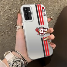Ucuc Samsung Galaxy M23/M13 Uyumlu Sert Akrilik Arka Silikon Kenar Lens Koruma Şık Baskı Kılıf