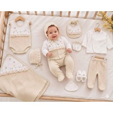 Baby Turp %100 Organik Pamuk Kız Bebek Waffle  Hastane Çıkış Setti 10 Parça