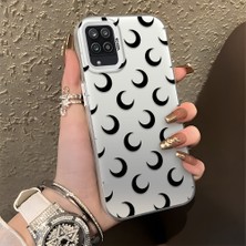 Ucuc Samsung Galaxy A12/M12 Uyumlu Sert Akrilik Arka Silikon Kenar Lens Koruma Şık Baskı Kılıf