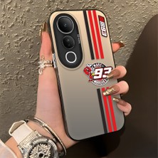 Ucuc Vivo V50 Lite 4g/5g Uyumlu Sert Akrilik Arka Silikon Kenar Lens Koruma Şık Baskı Kılıf