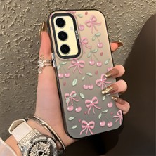 Ucuc Samsung Galaxy S24 Fe Uyumlu Sert Akrilik Arka Silikon Kenar Lens Koruma Şık Baskı Kılıf