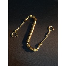 Mryart Gold Doğal Kesme Hematit Taşı Zaza Tesbih