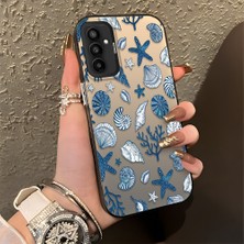 Ucuc Samsung Galaxy F23 Uyumlu Sert Akrilik Arka Silikon Kenar Lens Koruma Şık Baskı Kılıf