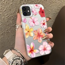 Ucuc iPhone 12/12 Pro Uyumlu Sert Akrilik Arka Silikon Kenar Lens Koruma Şık Baskı Kılıf