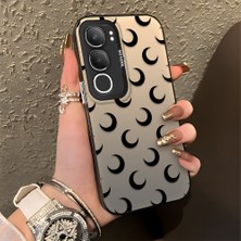 Ucuc Vivo Y19S 4G/Y19S Pro Uyumlu Sert Akrilik Arka Silikon Kenar Lens Koruma Şık Baskı Kılıf