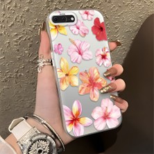 Ucuc iPhone 7 Plus/8 Plus Uyumlu Sert Akrilik Arka Silikon Kenar Lens Koruma Şık Baskı Kılıf