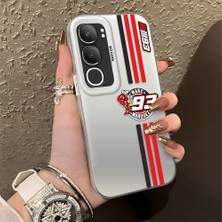 Ucuc Vivo Y19S 4G/Y19S Pro Uyumlu Sert Akrilik Arka Silikon Kenar Lens Koruma Şık Baskı Kılıf