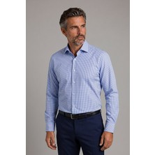 Bisse Mavi Regular Fit Pamuk Cepsiz Uzun Italyan Yaka Gömlek GMEKS252113_E35