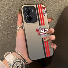 Ucuc Vivo Y02S Uyumlu Sert Akrilik Arka Silikon Kenar Lens Koruma Şık Baskı Kılıf