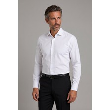 Bisse Beyaz Regular Fit Pamuk Cepsiz Klasik Yaka Uzun Gömlek GMKLS250063_01