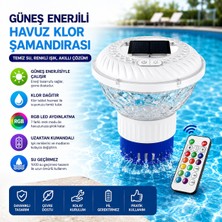 Kenly Rgb LED Havuz Klor Şamandırası Güneş Enerjili Uzaktan Kumandalı Su Geçirmez Tasarım