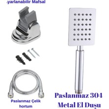 Empressco Kaviticaret 304 Paslanmaz Çelik El Duşu, Paslanmaz Çelik Duş Hortumu ve Plastik Mafsal ( 3 Lü Duş Başlığı Seti) - Fiyatı, Yorumları
