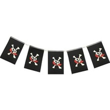 Savarga Korsan Partisi Korsan Logo Baskılı Flama Süs Afiş Süsleme 8 Li (4801)