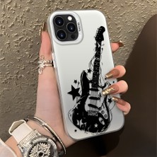 Ucuc iPhone 14 Pro Uyumlu Sert Akrilik Arka Silikon Kenar Lens Koruma Şık Baskı Kılıf