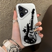 Ucuc iPhone 16 Plus Uyumlu Sert Akrilik Arka Silikon Kenar Lens Koruma Şık Baskı Kılıf