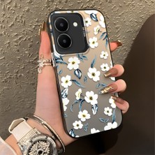 Ucuc Vivo Y27 5G/Y27S Uyumlu Sert Akrilik Arka Silikon Kenar Lens Koruma Şık Baskı Kılıf