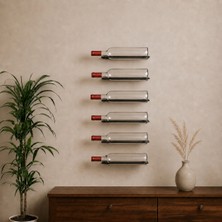 Rack And Cork - Metal Duvar Şişe Rafı – Modern Minimalist Şişe Duvar Rafı (6 Adet)