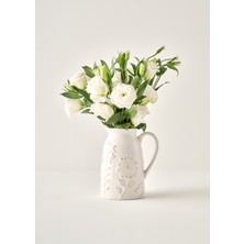 Bella Maison Daisy Seramik Vazo Beyaz (18X14X21 Cm)