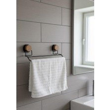 Okyanus Home Ahşap Desenli Magic Fix Sihirli Yapışkan Siyah Uzun Havluluk MGS-706W