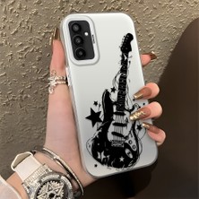 Ucuc Samsung Galaxy F23 Uyumlu Sert Akrilik Arka Silikon Kenar Lens Koruma Şık Baskı Kılıf