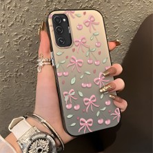 Ucuc Samsung Galaxy S20 Fe 4g/5g Uyumlu Sert Akrilik Arka Silikon Kenar Lens Koruma Şık Baskı Kılıf