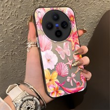 Ucuc Vivo X300 Uyumlu Sert Akrilik Arka Silikon Kenar Lens Koruma Şık Baskı Kılıf
