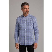 Bisse Kahve Regular Fit Pamuk Cepsiz Uzun Yaka Gömlek GMEKS252145_E11