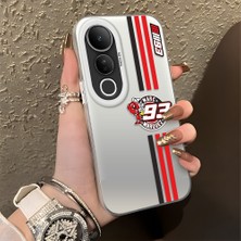 Ucuc Vivo V50 Lite 4g/5g Uyumlu Sert Akrilik Arka Silikon Kenar Lens Koruma Şık Baskı Kılıf