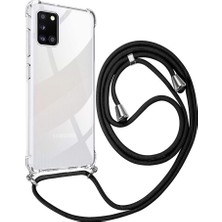 i-Stone Galaxy A31 Boyun Askılı Şeffaf Tank Kılıf Siyah
