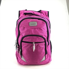Lucky Bag Lucky Genç Okul Çantası Pembe Ergonomik Askı ve Deri Detaylarla 45x30x17 cm Kapasite